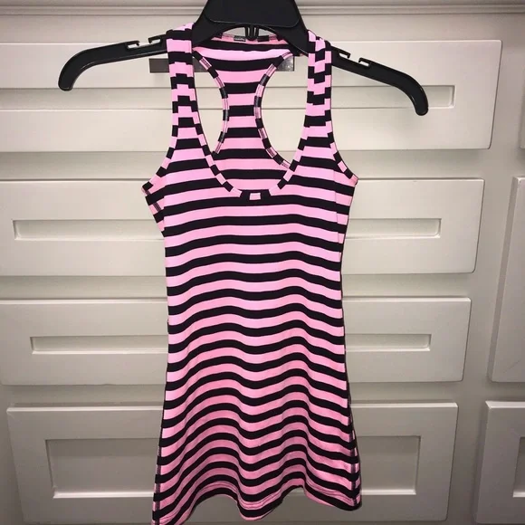 Lululemon Cool Racerback Sea Stripe Pink Shell 2 - Picture 6 of 8